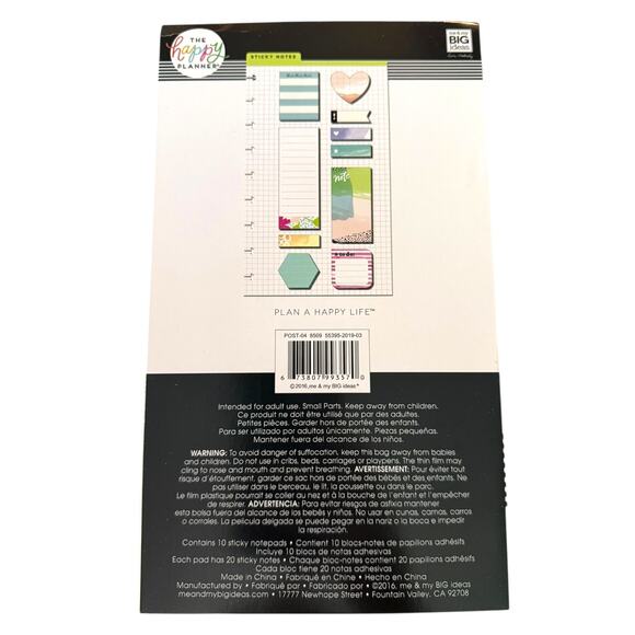 Happy Planner Assortment Of 10 Sticky Notepads 200 Sheets Total - Picture 3 of 3
